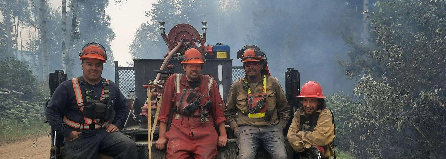 Image of Indigeneous Initial Attack Wild Fire Fighting Crew from Simpcw First Nation.